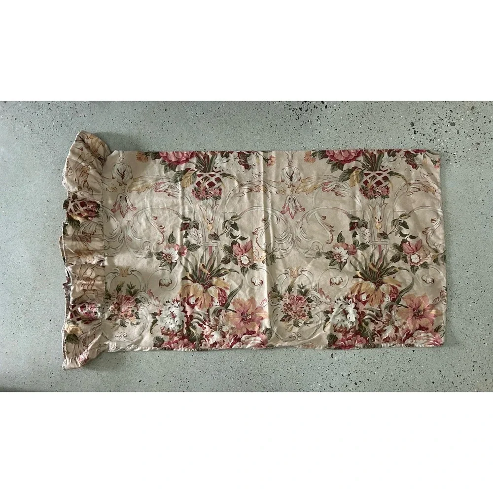 RARE Ralph Lauren Guinevere Floral Medieval Ruffled King Vintage Pillowcase
